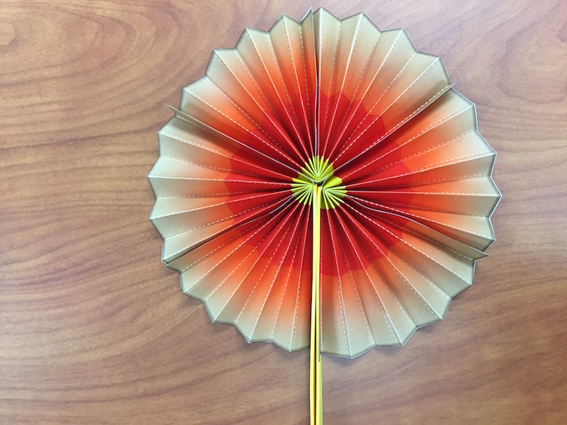 a finished, unfurled fan