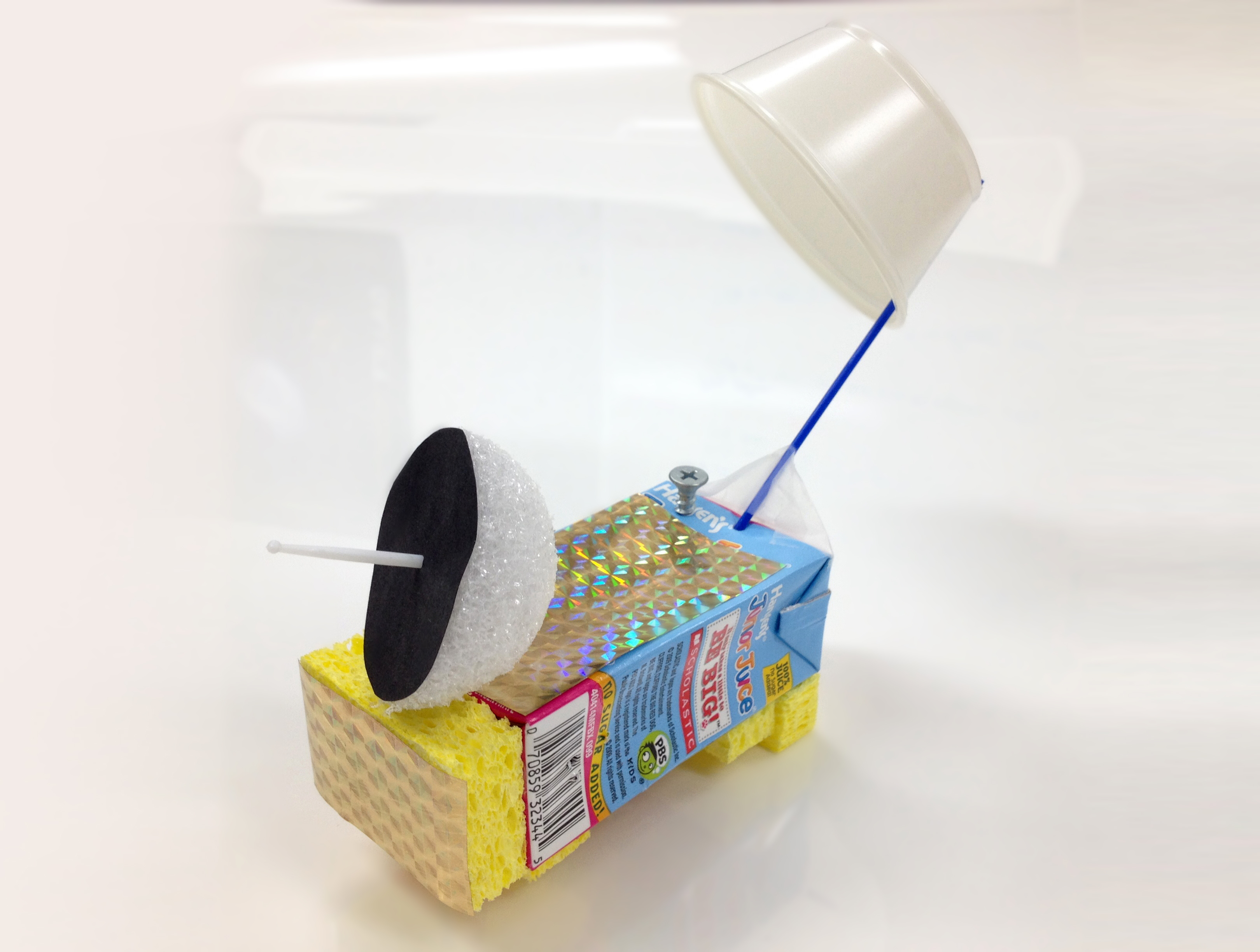 a model satellite built with described supplies.