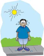 En la caricatura, Carlos parece estar muriéndose de calor.