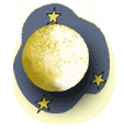 cartoon of a moon cookie