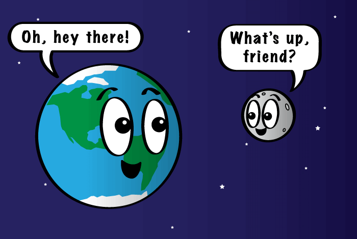 Cartoon of the moon.