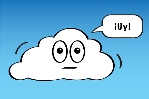 una nube que dice uy.