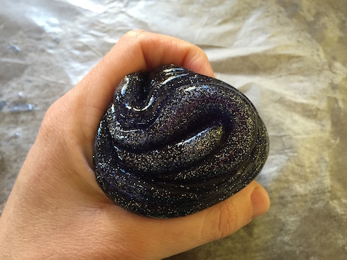 folded a few more times, the slime is now a swirl when viewed from the side